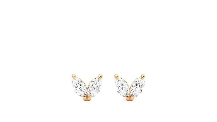 Taylor & Hart Iona Studs Rose Earrings 360 detail 01
