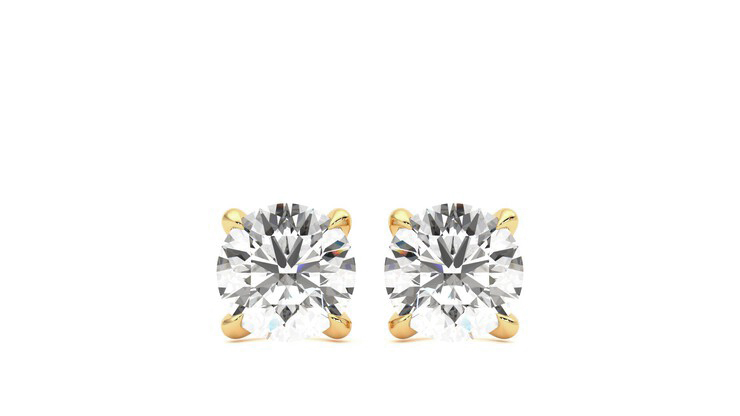 Taylor & Hart Dea 1.00ct Studs Yellow Earrings 360 detail 01