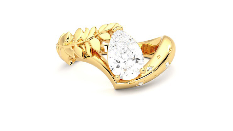 Taylor & Hart Eclipse Pear Engagement Ring 360 detail 01