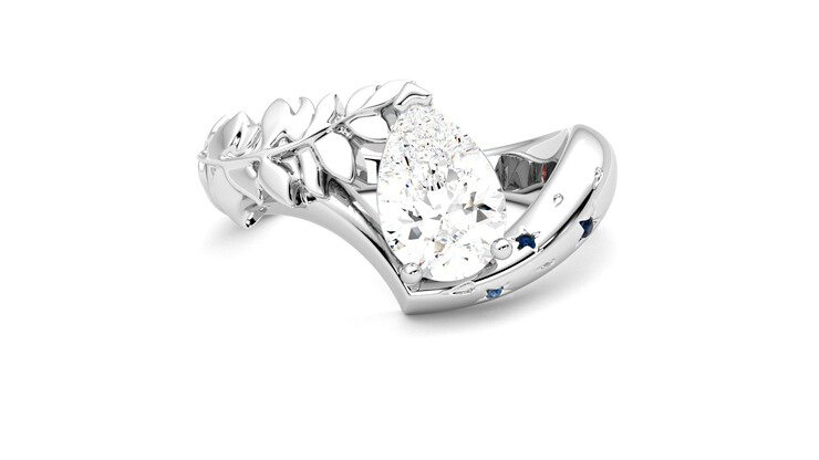 Taylor & Hart Eclipse Pear Engagement Ring 360 detail 01