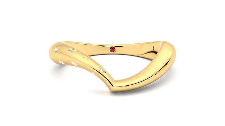 Taylor & Hart Nocturne Yellow Wedding Ring 360 detail 01