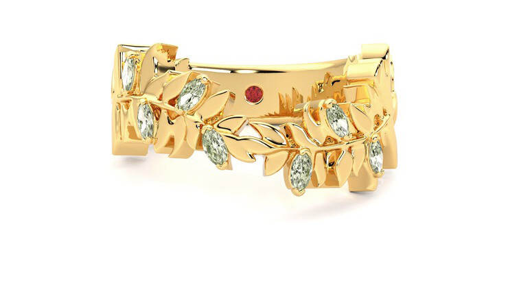 Taylor & Hart Verdant Yellow Wedding Ring 360 detail 01