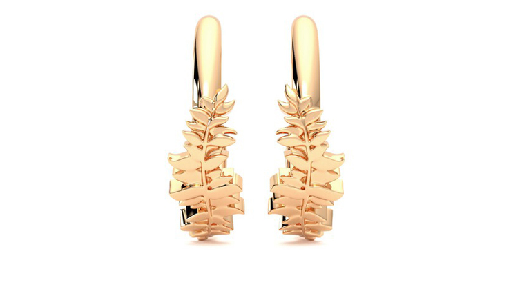 Taylor & Hart Verdant Hoop Rose Earrings 360 detail 01