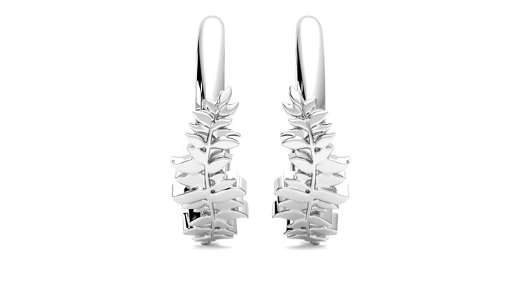 Taylor & Hart Verdant Hoop Platinum Earrings 360 detail 01