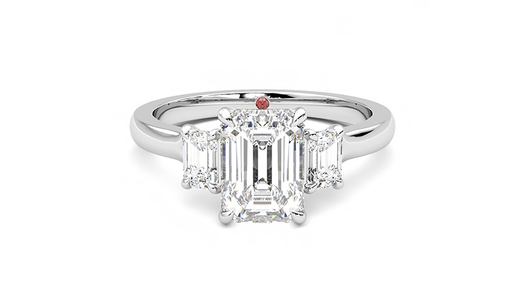 Taylor & Hart Trinity Emerald Engagement Ring 360 detail 01