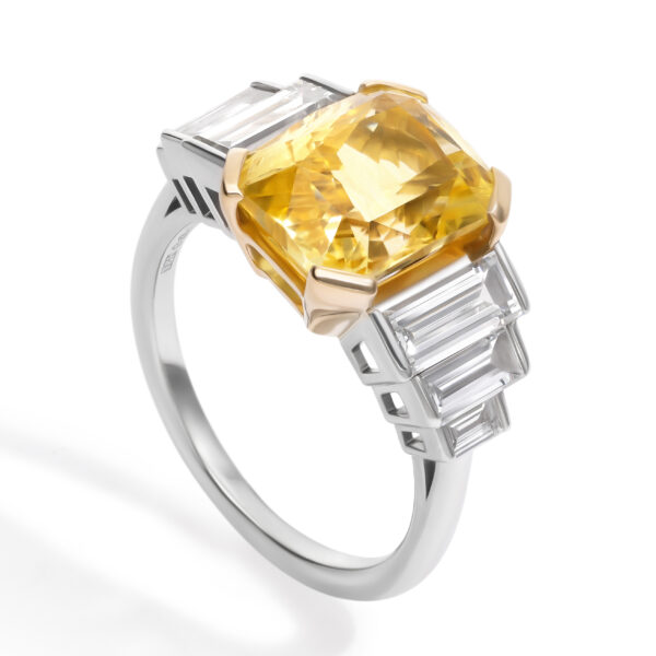 custom-radiant-yellow-sapphire-engagement-ring-mixed-metal-with-diamond-baguette-side-stones