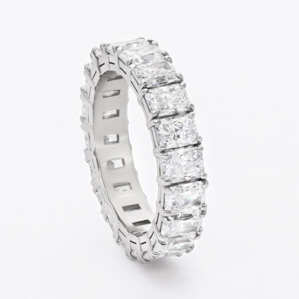 Radiant diamond pavé chunky wedding band