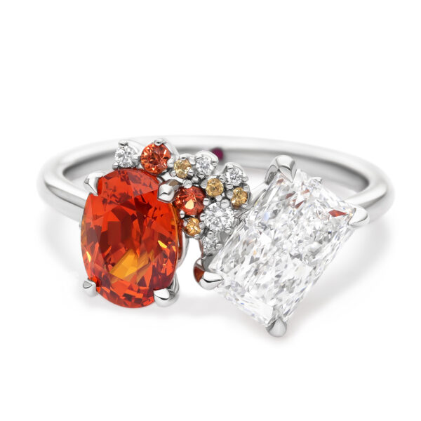 phoenix-fire-inspired-toi-et-moi-engagement-ring-orange-oval-sapphire-radiant-diamond-ombre-orange-yellow-white-round-accent-stones